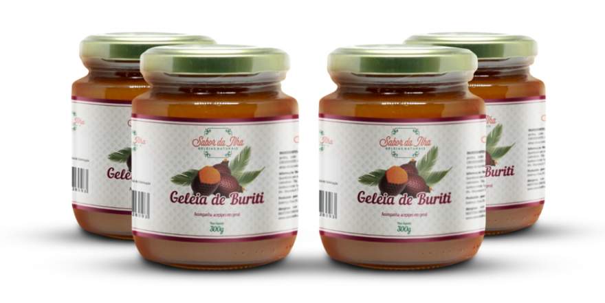 kit 4 geleias de buriti sabor da ilha